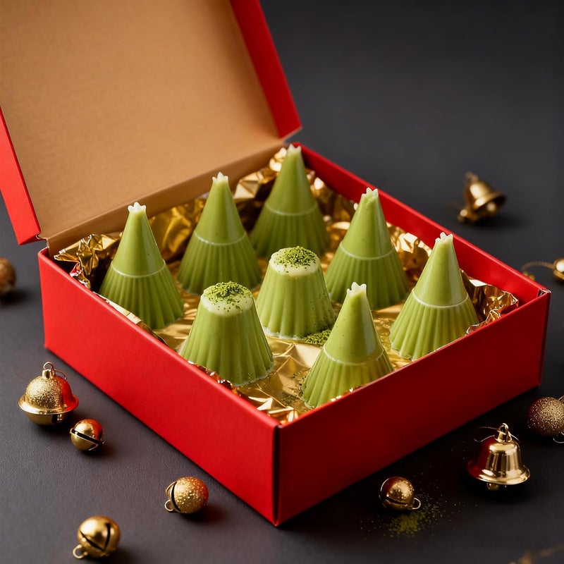 LLPMutu 3D Christmas Tree Silicone Molds Large Christmas Molds Xmas Tree Pan Silicone Mold 8-Cavity Christmas Cake Mold for Mousse Cake Muffin Baking Jello Chocolate Ice Cube Soap Candle Lotion Bar Bath Bomb - Image 3